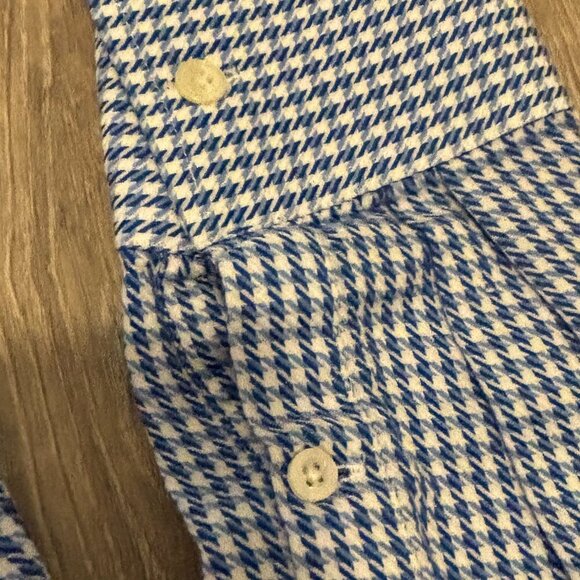Michael Kors Men's Blue and White Button-down Shirt Large 16 34/35 - Picture 4 of 7